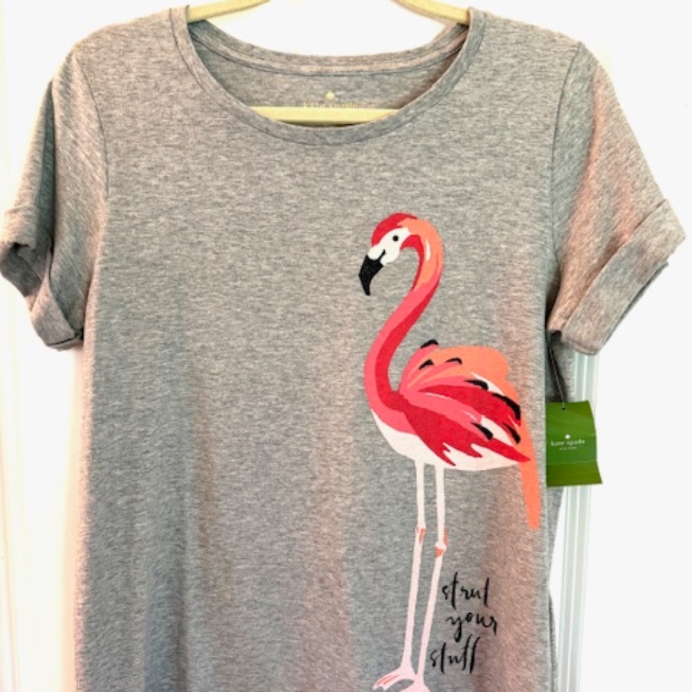Kate Spade New York "Take A Walk On The Wild Side" Flamingo Tee~SZ M~Vintage